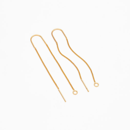10pcs Gold/ Silver/ Rose Gold Ear Threader Earrings, Earwire Thread with Jump Ring, Color Not Easily Tarnish (GB-333-D)