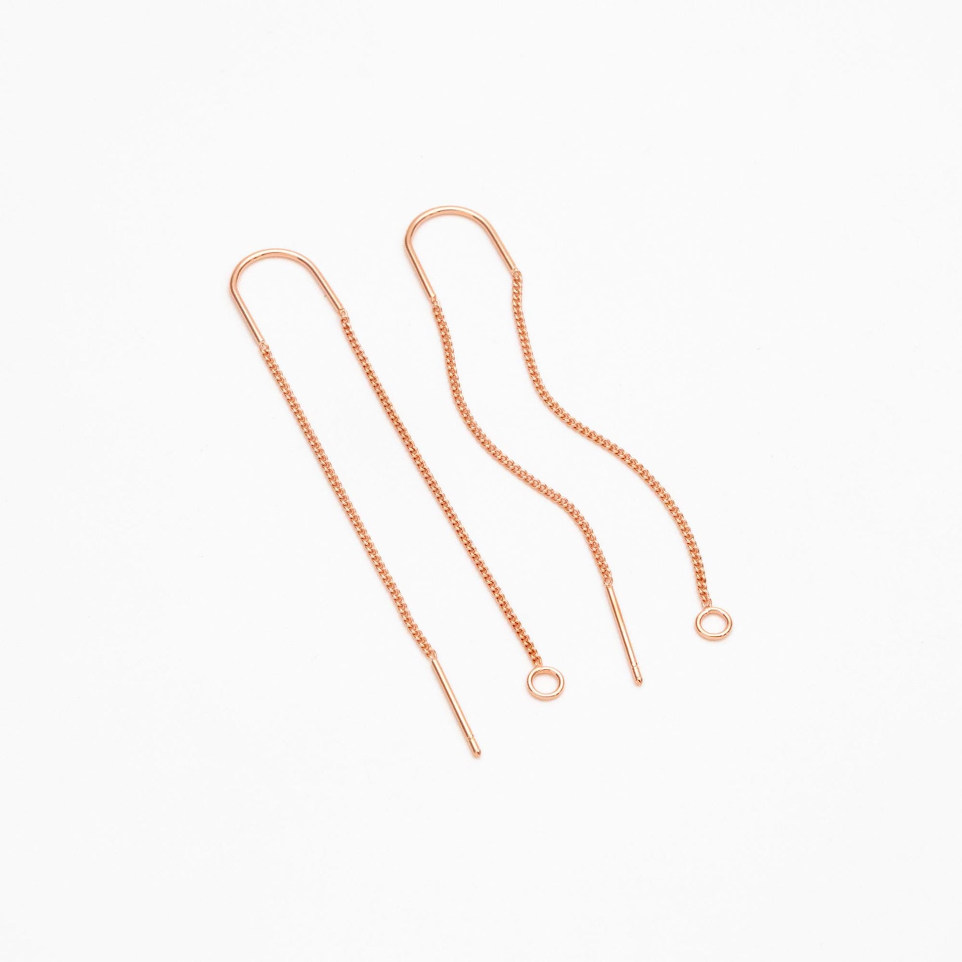 10pcs Gold/ Silver/ Rose Gold Ear Threader Earrings, Earwire Thread with Jump Ring, Color Not Easily Tarnish (GB-333-D)