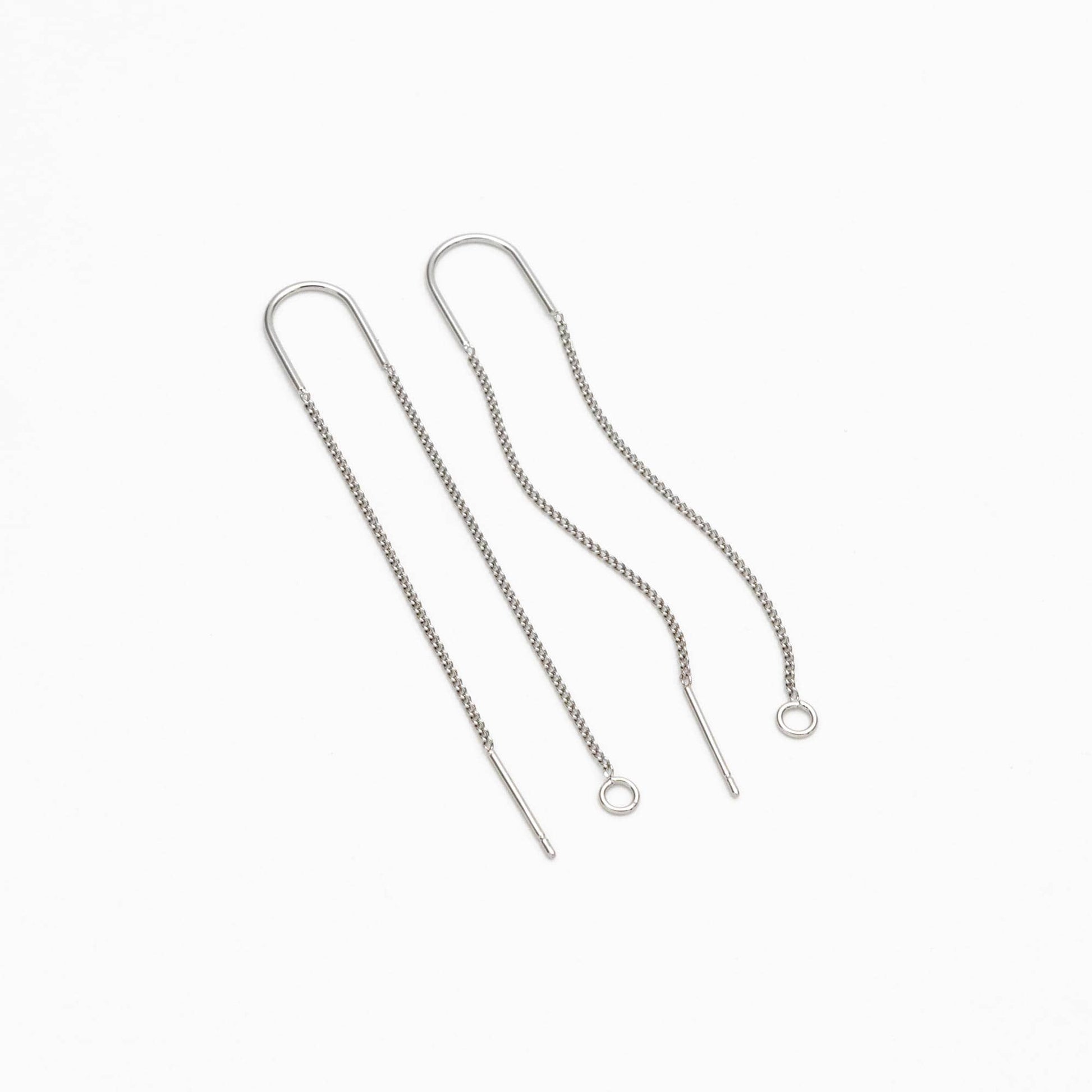 10pcs Gold/ Silver/ Rose Gold Ear Threader Earrings, Earwire Thread with Jump Ring, Color Not Easily Tarnish (GB-333-D)