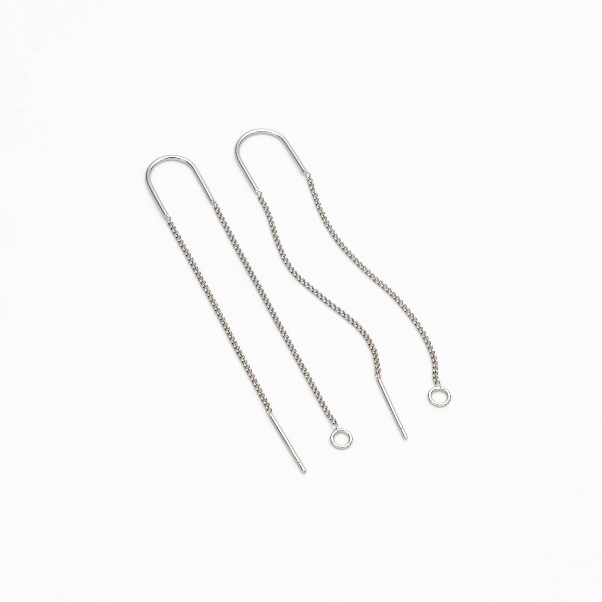 10pcs Gold/ Silver/ Rose Gold Ear Threader Earrings, Earwire Thread with Jump Ring, Color Not Easily Tarnish (GB-333-D)