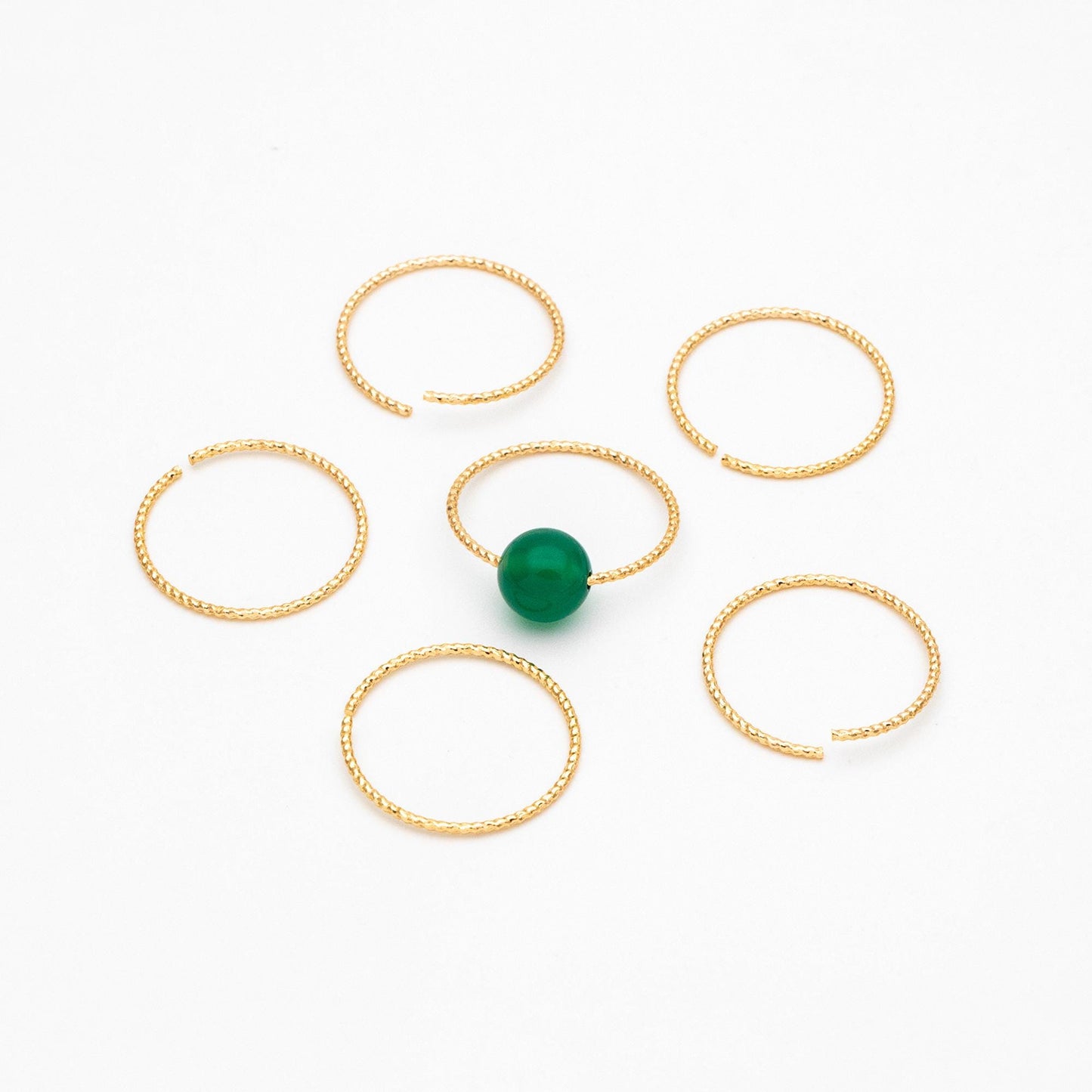 20pcs Gold Round Link Charm Connectors 20mm, Real Gold plated Brass Open Ring Loops, Geometric Hoop Circle Pendants (GB-388)