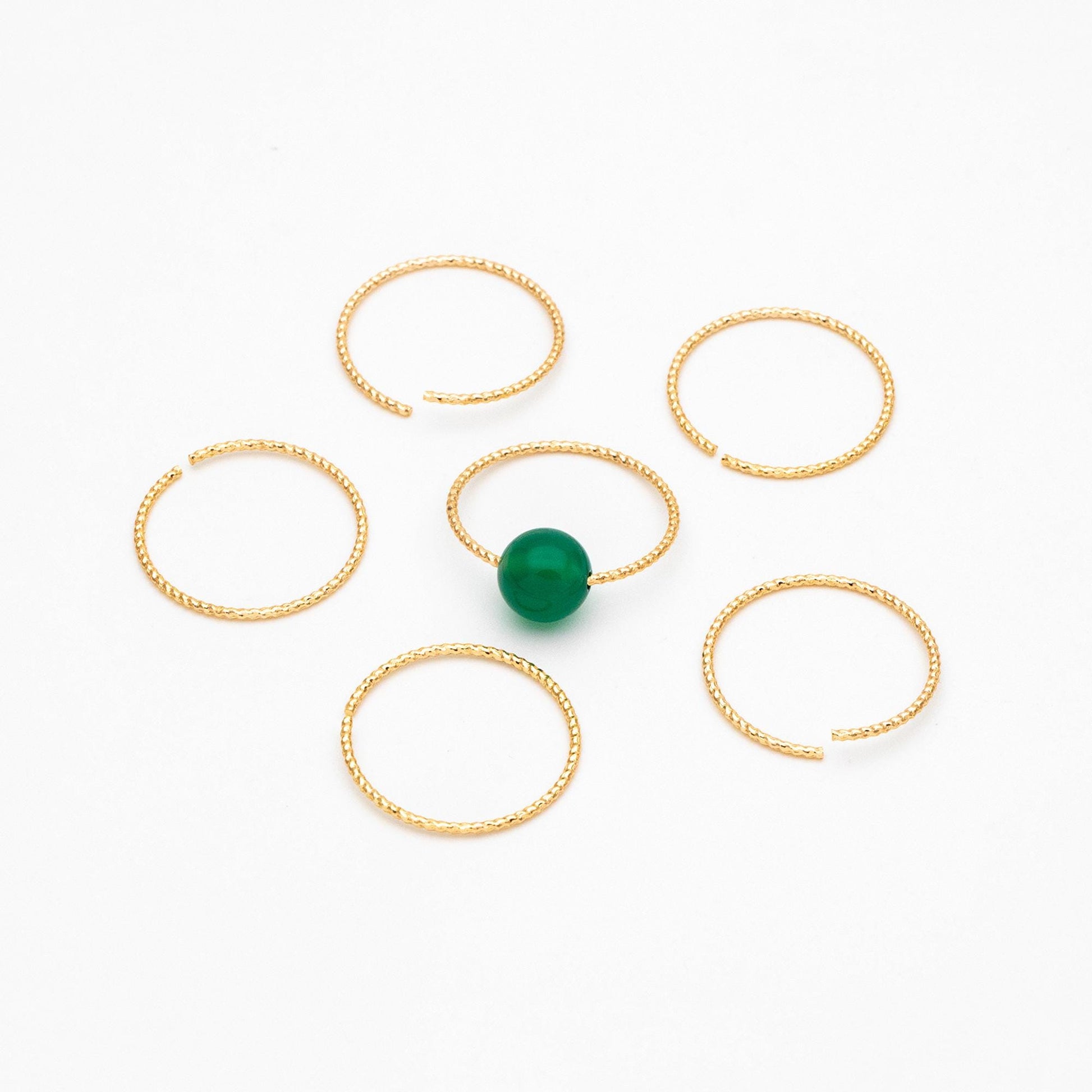 20pcs Gold Round Link Charm Connectors 20mm, Real Gold plated Brass Open Ring Loops, Geometric Hoop Circle Pendants (GB-388)