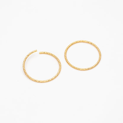 20pcs Gold Round Link Charm Connectors 20mm, Real Gold plated Brass Open Ring Loops, Geometric Hoop Circle Pendants (GB-388)