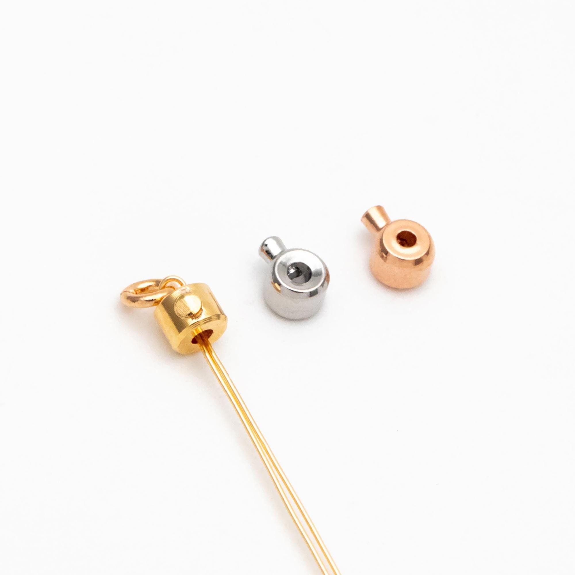 10pcs Gold/ Silver/ Rose Gold Crimp Beads, Rondelle Crimp 3x2mm, Fit Soft Wire/ Cord Only (GB-400)