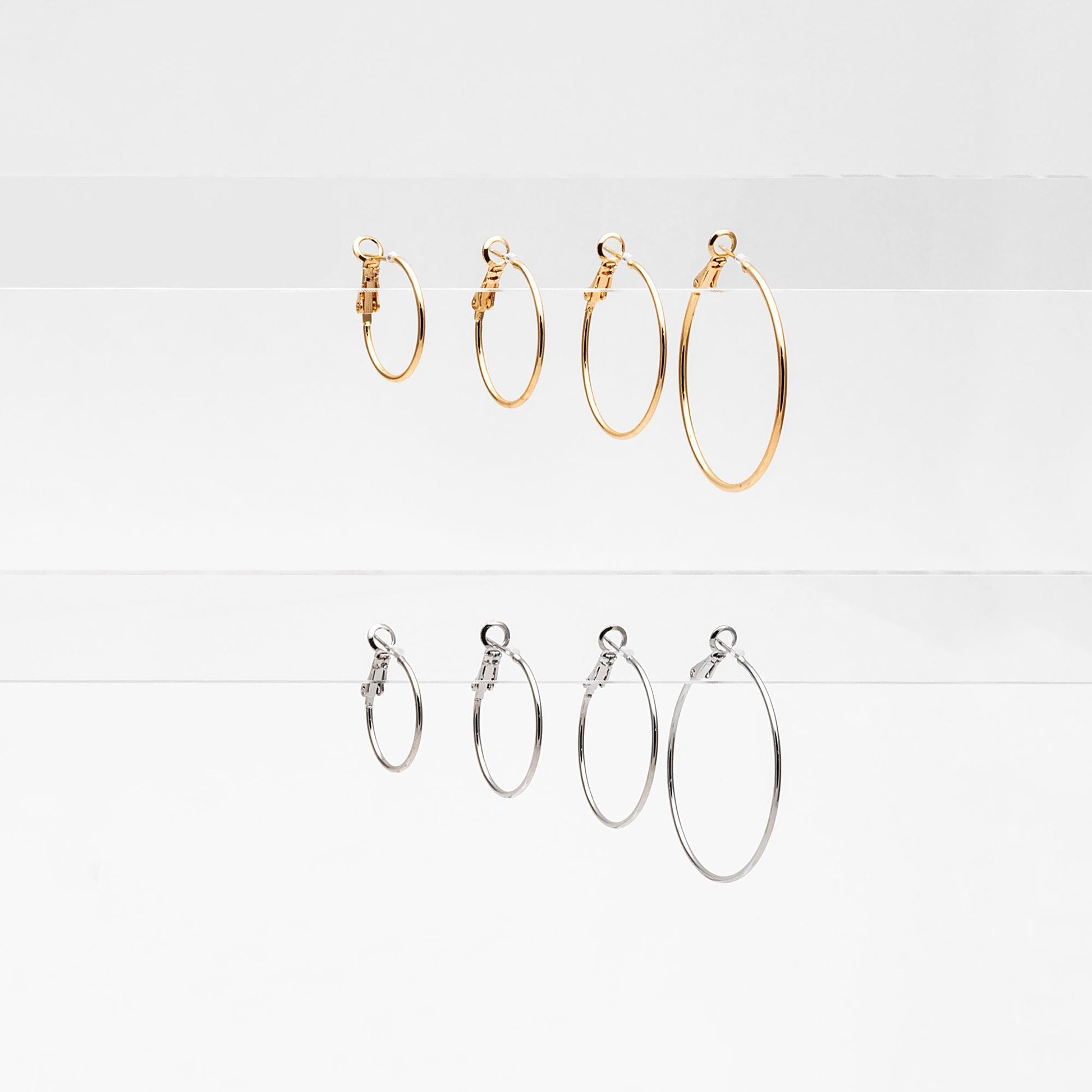 10pcs Gold/ Silver Tone Round Leverback Ear Hooks 20/ 25/ 30/ 40mm, 18K Gold/ Rhodium plated Brass, Earring Hoop Components (GB-605)
