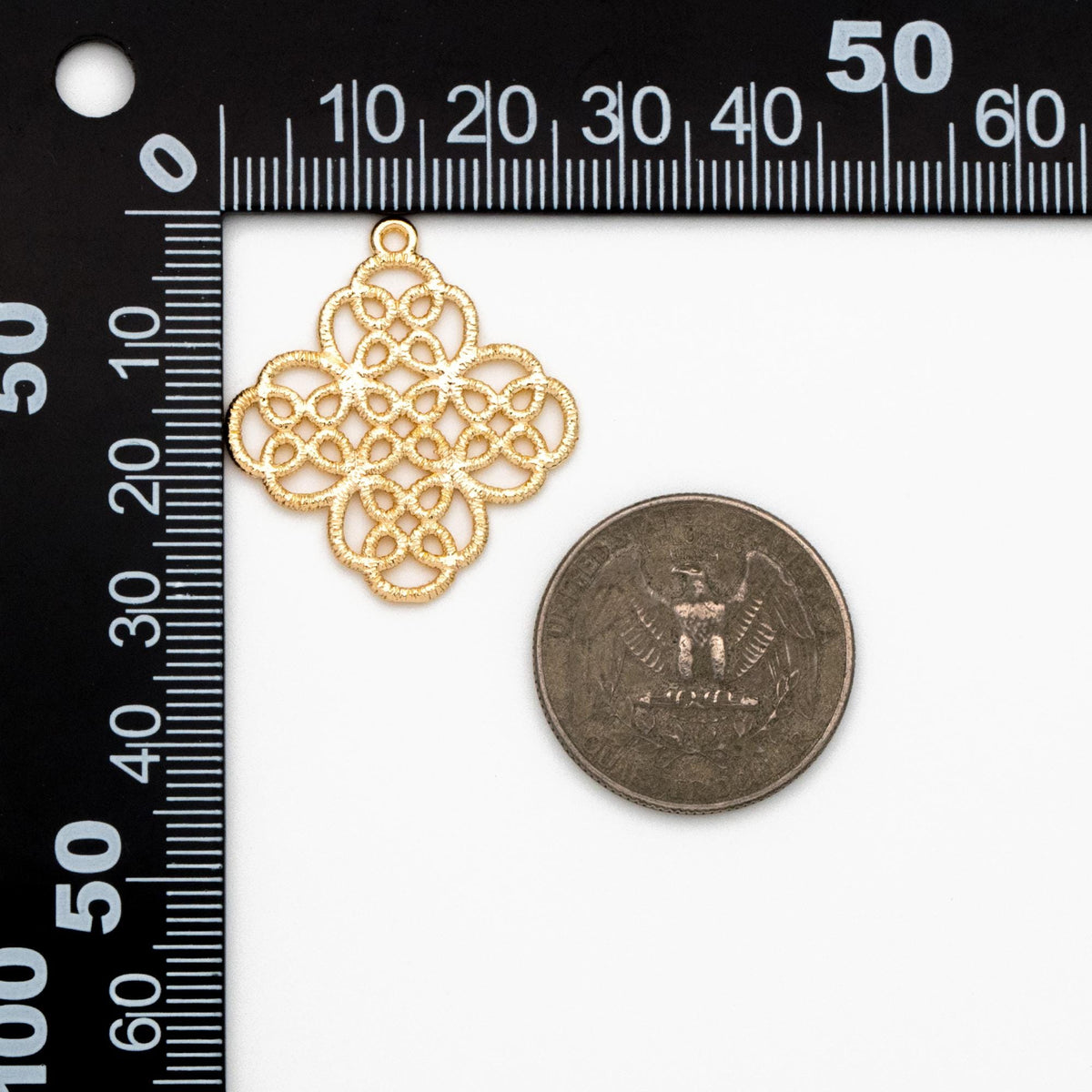 10pcs Gold plated Brass Filigree Charm Pendants 29x27mm, Earring Findings, Jewelry Making, Diy Material, Jewelry Supplies (GB-890-K)