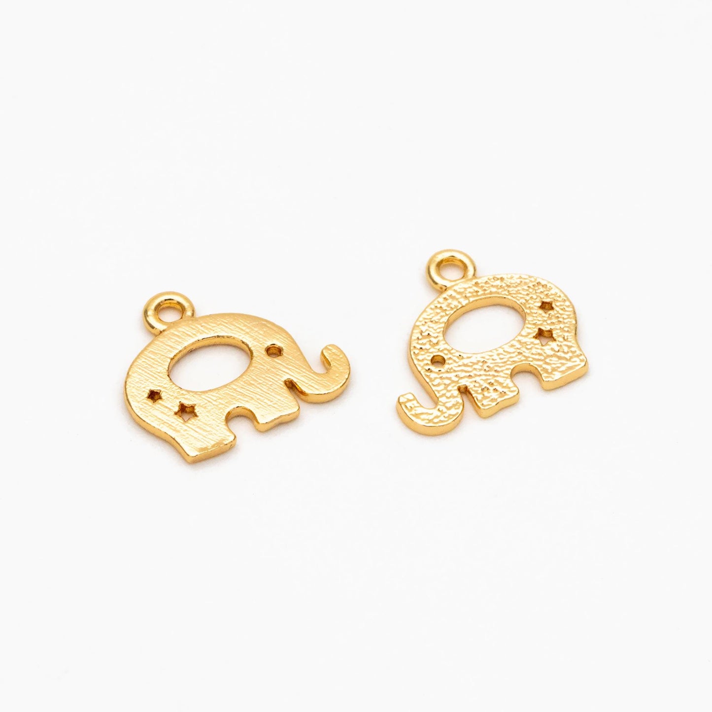 10pcs Gold Elephant Charm Pendants 13x11mm, 18K Gold plated Brass, Color Not Easily Tarnish (GB-414)