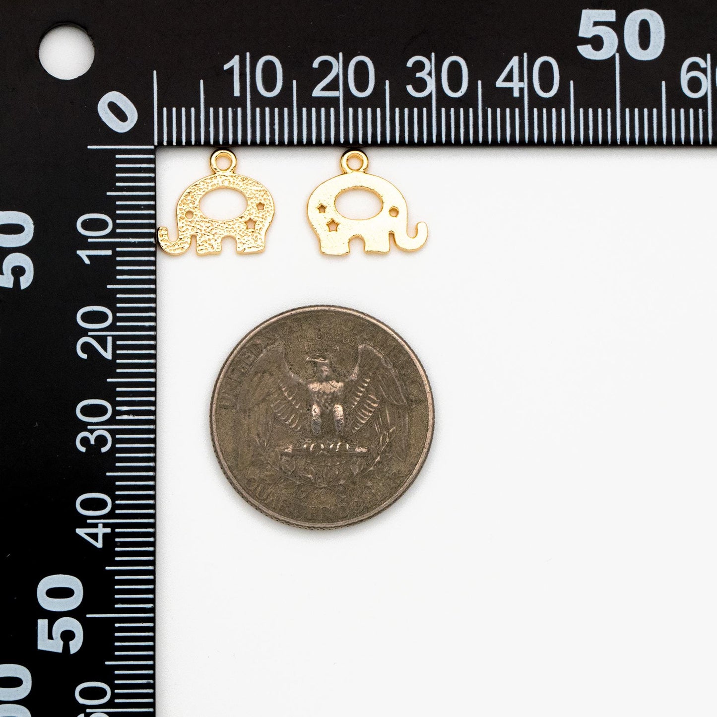 10pcs Gold Elephant Charm Pendants 13x11mm, 18K Gold plated Brass, Color Not Easily Tarnish (GB-414)