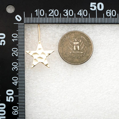 10pcs Gold plated Brass Star Ear Hook with loop, 30x19mm, Simple Earwires Earring Post Components (GB-426)