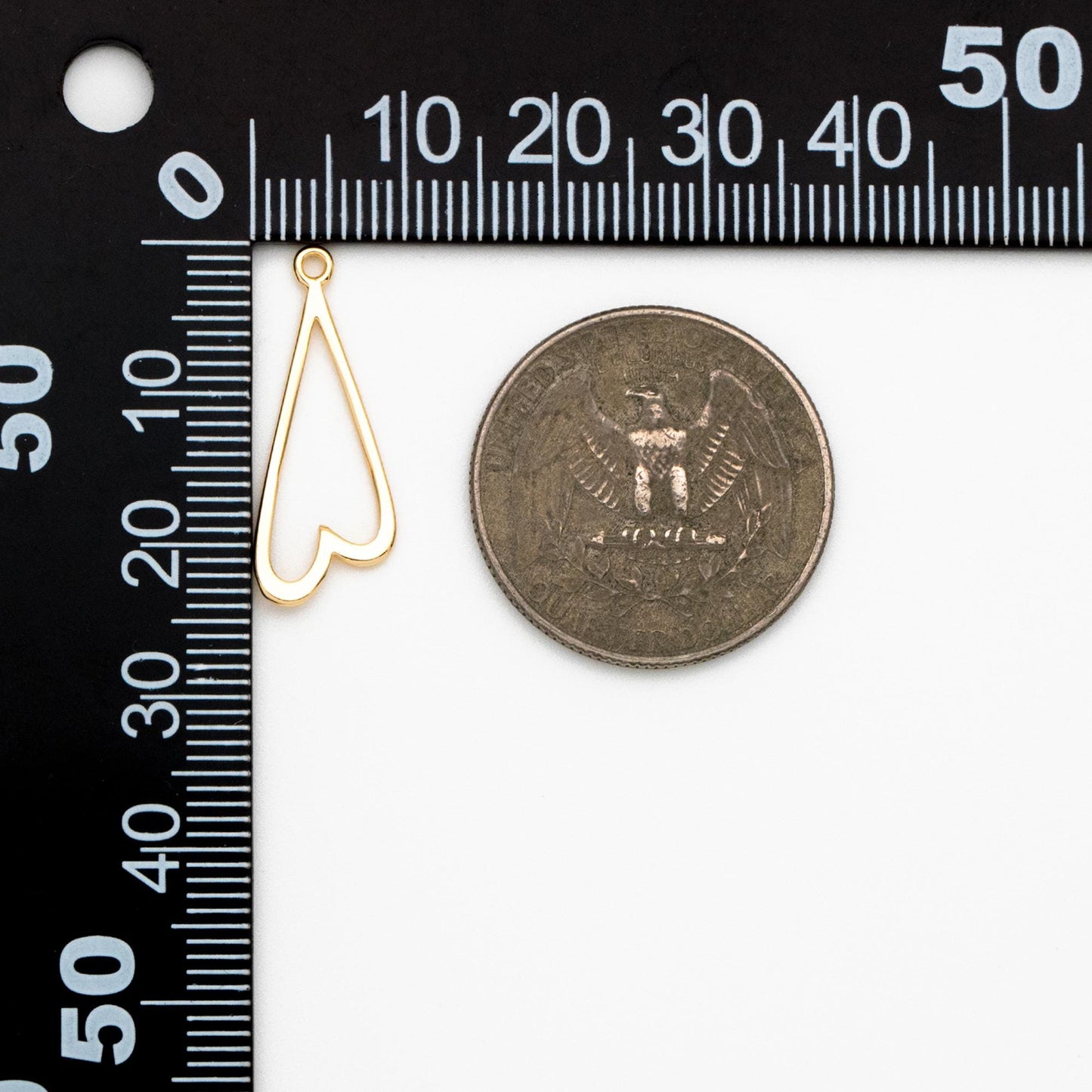 10pcs Gold plated Brass Heart Charm Pendants (GB-432)