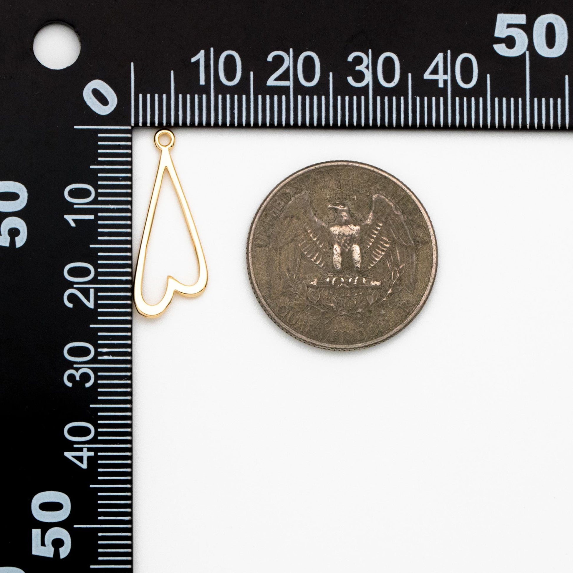 10pcs Gold plated Brass Heart Charm Pendants (GB-432)