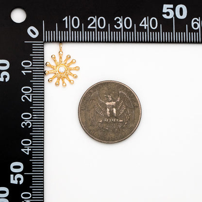 10pcs CZ Pave Gold Sun Charms, Sun Pendants, Jewelry Making, Diy Material, Jewelry Supplies (GB-1658-I)
