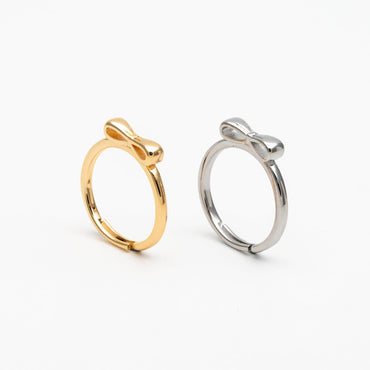 4pcs Gold/ Silver Tone Bowknot Ring, Thin Ring, Everyday Ring, Fashion Rings, Dainty Rings, Adjustable Ring (#GB-4617)