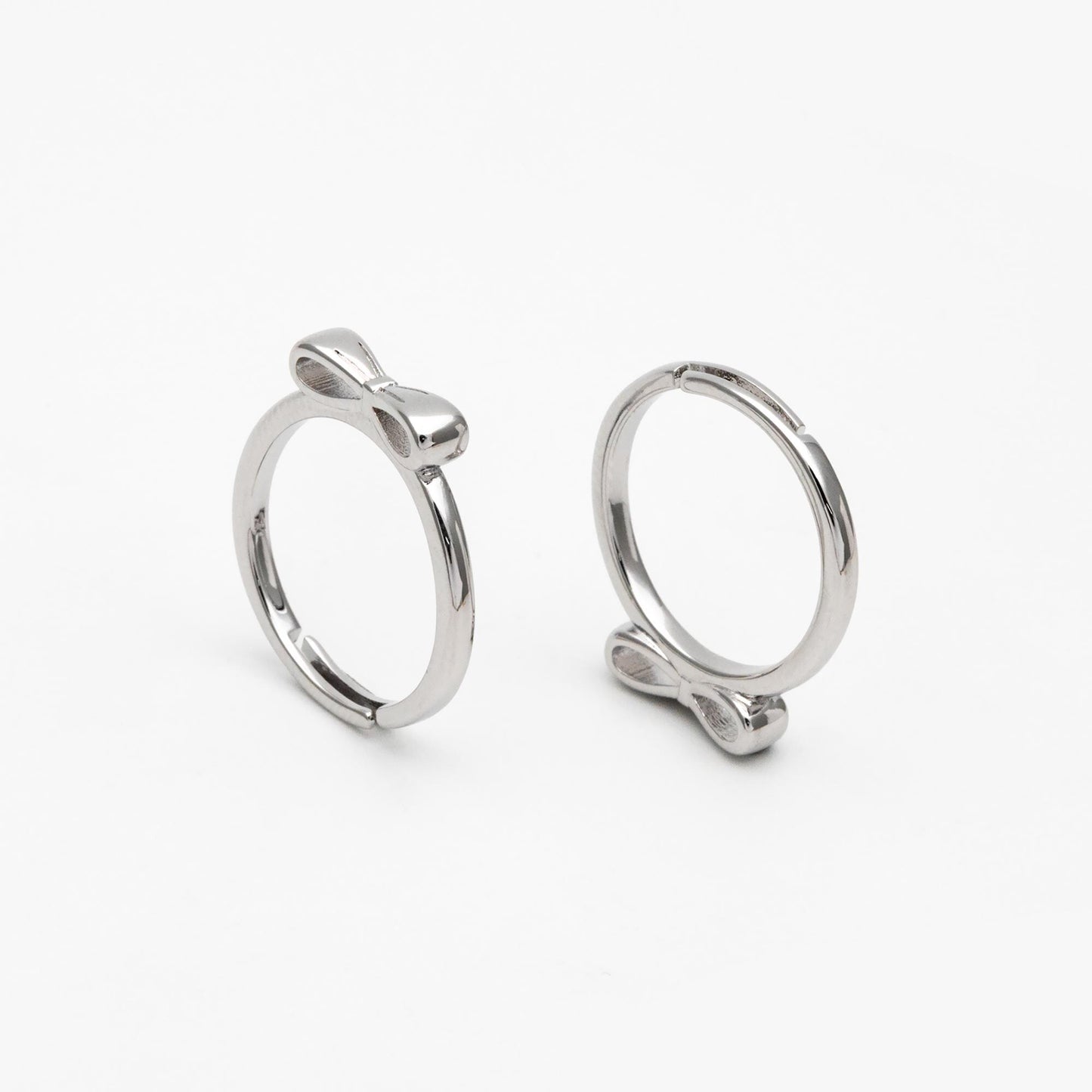 4pcs Gold/ Silver Tone Bowknot Ring, Thin Ring, Everyday Ring, Fashion Rings, Dainty Rings, Adjustable Ring (#GB-4617)