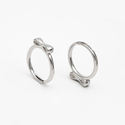 4pcs Gold/ Silver Tone Bowknot Ring, Thin Ring, Everyday Ring, Fashion Rings, Dainty Rings, Adjustable Ring (#GB-4617)