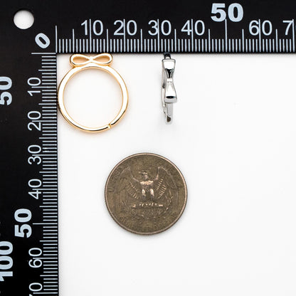 4pcs Gold/ Silver Tone Bowknot Ring, Thin Ring, Everyday Ring, Fashion Rings, Dainty Rings, Adjustable Ring (#GB-4617)