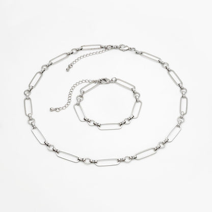 Gold/ Rhodium Long Oval Link Chain, Adjustable Bracelet/ Anklet/ Necklace, Ready to Wear (LK-435-1)