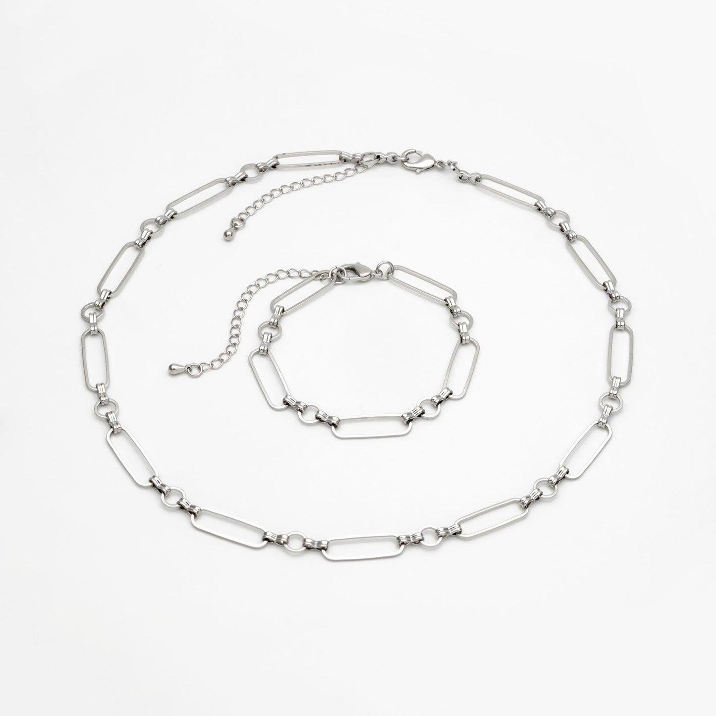 Gold/ Rhodium Long Oval Link Chain, Adjustable Bracelet/ Anklet/ Necklace, Ready to Wear (LK-435)