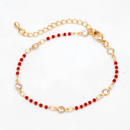 Black/ White/ Red Miyuki Seed Bead Chain Bracelet/ Anklet/ Necklace with Extender, Adjustable Jewelry Set, Ready to Wear (#LK-437)