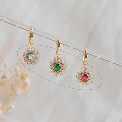 4pcs CZ Pave Gold Earring Charm, Cubic Drop Pendant, Cubic Charm, Bridal Earring, Wedding Jewelry, Wedding Earrings Charm (GB-3011)