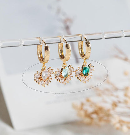 4pcs CZ Pave Gold Earring Charm, Cubic Drop Pendant, Cubic Charm, Bridal Earring, Wedding Jewelry, Wedding Earrings Charm (GB-3013)