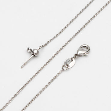 Gold/ Silver Cable Chain Adjustable Necklace 1mm, Gold/ Rhodium plated Brass Finished Dainty Necklace, 19.5 Inch Ready to Wear (#LK-587)