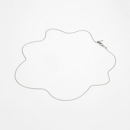 Gold/ Silver Cable Chain Adjustable Necklace 1mm, Gold/ Rhodium plated Brass Finished Dainty Necklace, 19.5 Inch Ready to Wear (#LK-587)