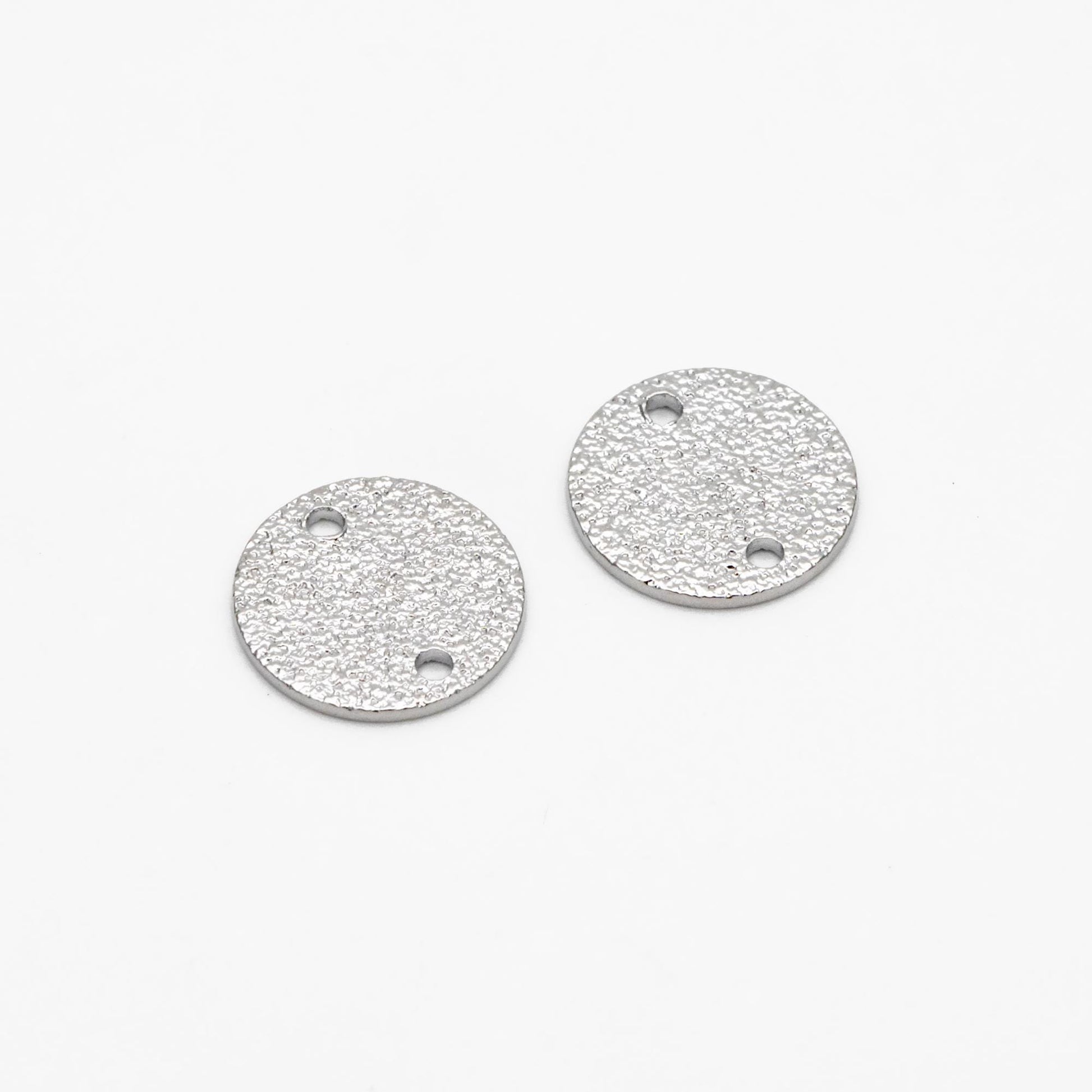 10pcs Gold/ Sliver Tone Round Disc Connectors 12/ 15mm, Gold/ Rhodium plated Brass Coin Disk Charms (GB-346)