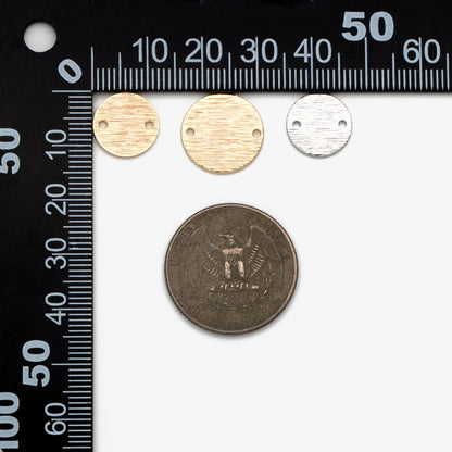 10pcs Brushed Gold/ Silver Tone Disc Circle Connectors 12/ 15mm, Gold/ Rhodium plated Brass Round Coin Disk Charms (GB-3817)