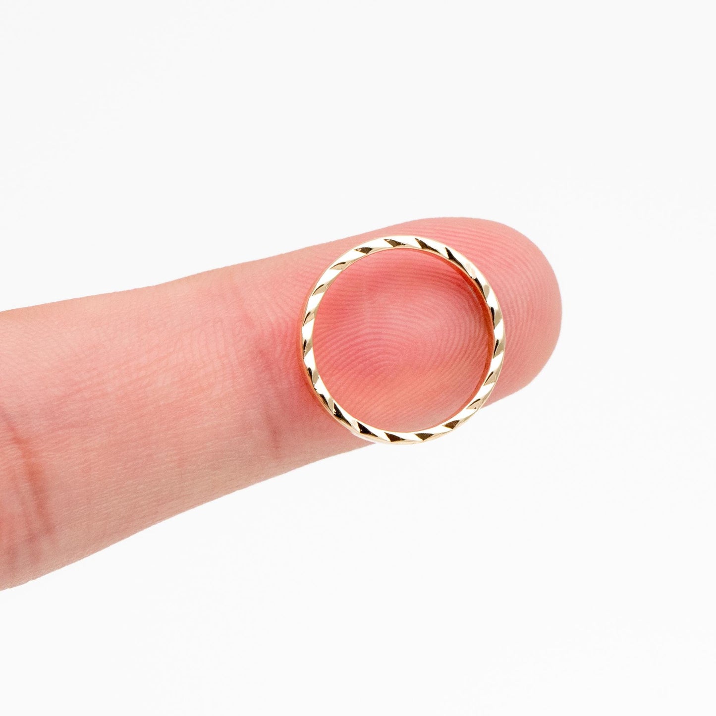 10pcs Gold Round Link Charms 15mm, Real Gold plated Brass Ring Loops, Geometric Hoop Circle Connector Pendants (GB-351)