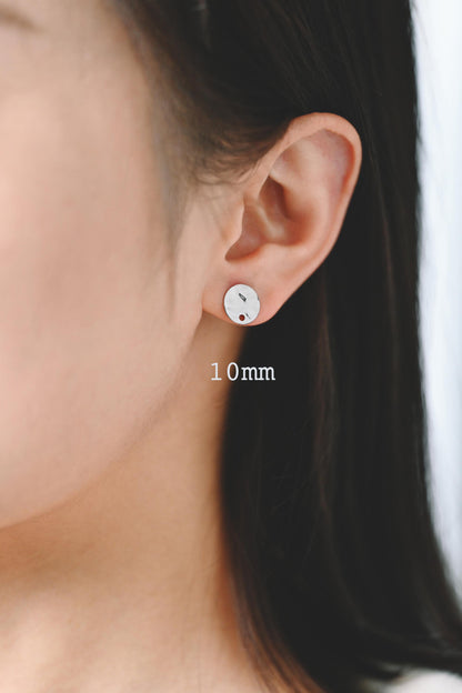 10pcs Gold Round Hammered Disc Ear Posts 8/ 10mm, 18K Gold plated Brass, Geometric Stud Earring Components (GB-1060)