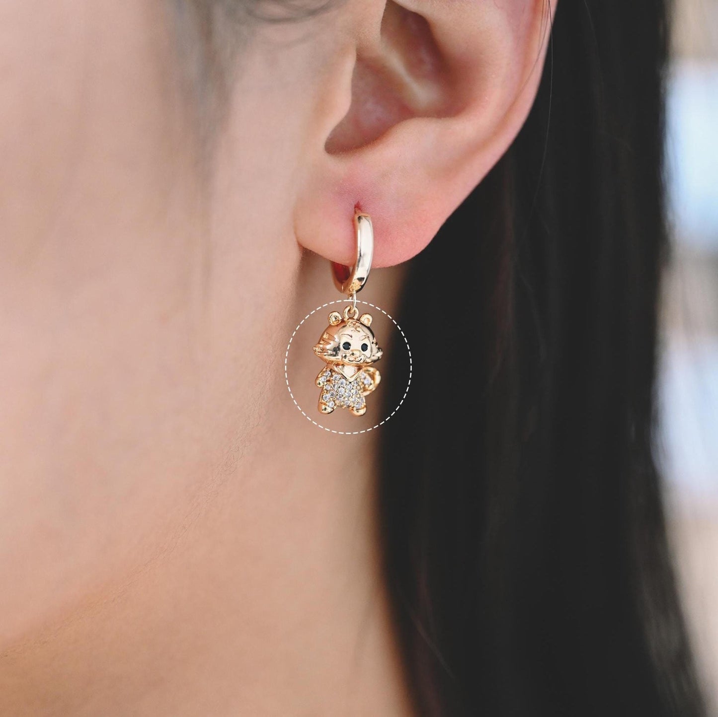 4pcs Gold Cartoon Style Tiger Charm Pendant, 2022 Chinese zodiac sign, Jewelry Making, Diy Material, Jewelry Supplies (GB-2074-C)