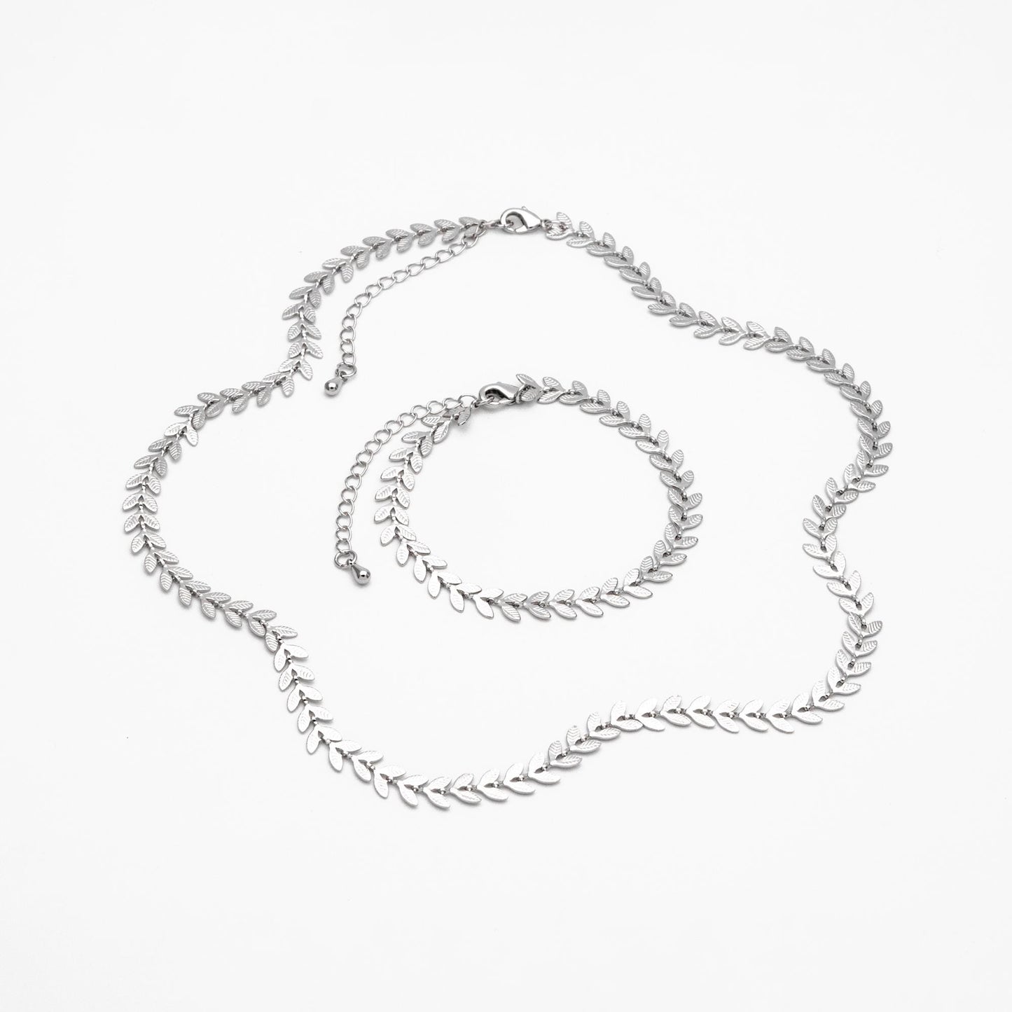 Gold/ Rhodium plated Brass Chevron Leaf Chain 6.3mm, Finished Bracelet/ Anklet/ Necklace with Extender Chain, Ready to Wear (#LK-153-1)