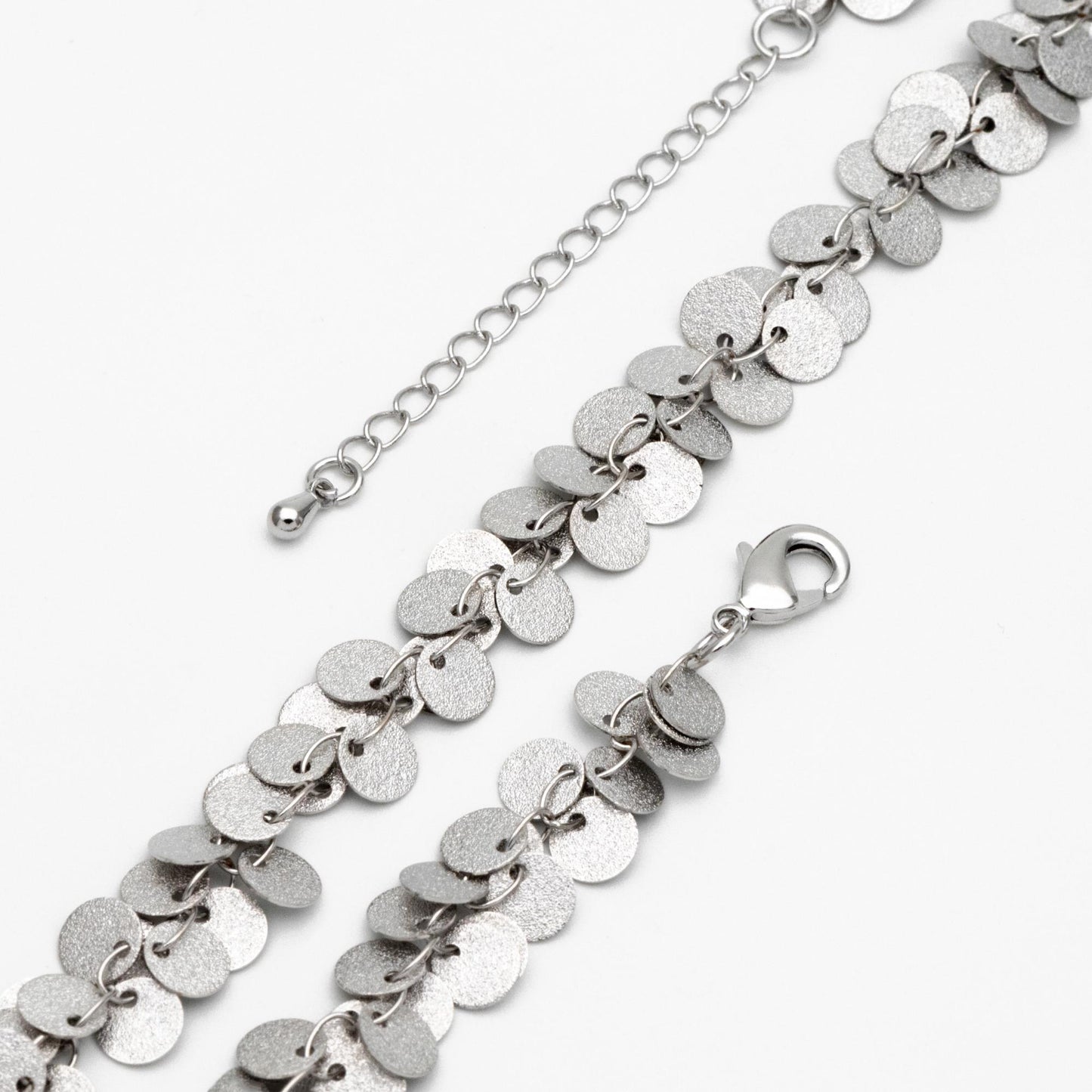 Gold/ Silver Tone Round Disc Chains 6mm, Finished Bracelet/ Anklet/ Necklace with Extender, Ready to Wear (#LK-212)