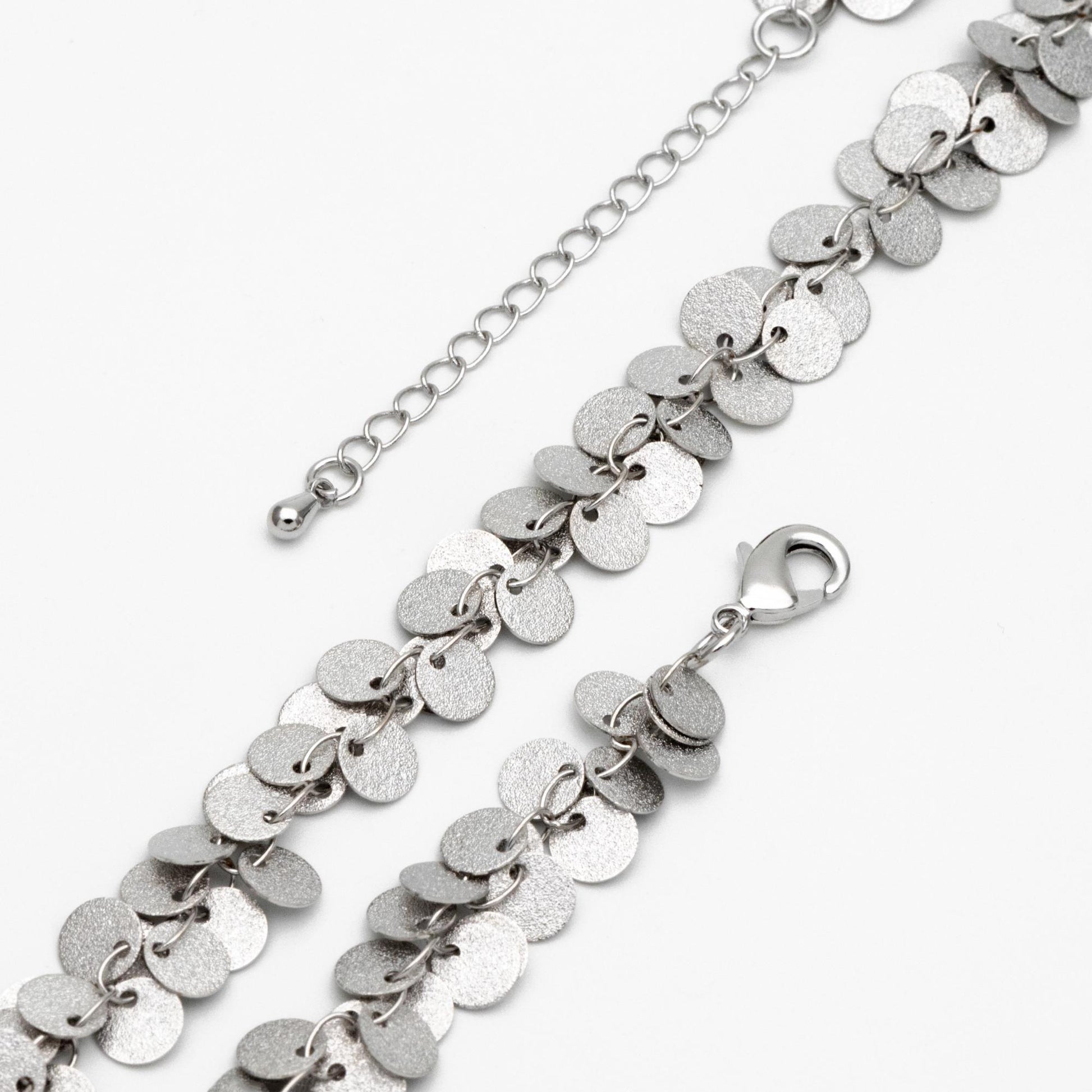 Gold/ Silver Tone Round Disc Chains 6mm, Finished Bracelet/ Anklet/ Necklace with Extender, Ready to Wear (#LK-212)