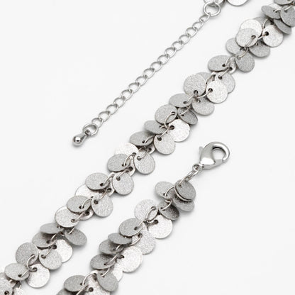 Gold/ Silver Tone Round Disc Chains 6mm, Finished Bracelet/ Anklet/ Necklace with Extender, Ready to Wear (#LK-212)