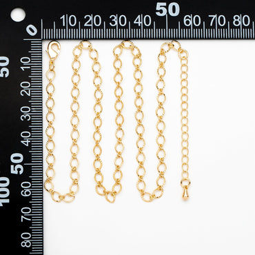 Gold/ Silver tone Flat Oval Cable Chains 4mm, Finished Bracelet/ Anklet/ Necklace with Extender Chain, Ready to Wear (#LK-238)