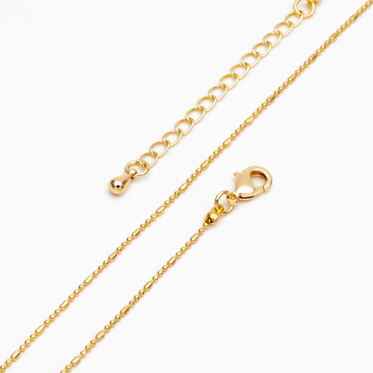 Gold/ Silver Ball Chains 1mm, Finished Bracelet/ Anklet/ Necklace with Extender Chain, Ready to Wear (#LK-243)