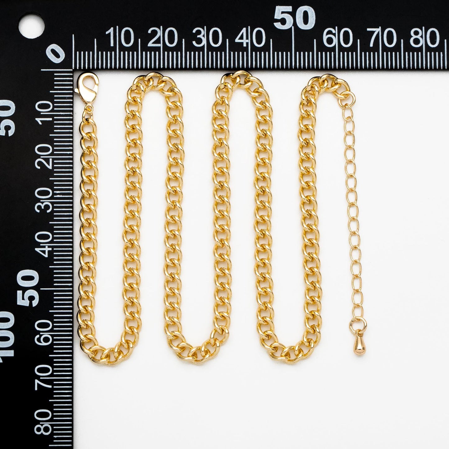 Gold/ Silver Tone Curb Chains 4mm, Finished Bracelet/ Anklet/ Necklace with Extender Chain, Ready to Wear (#LK-249-4)