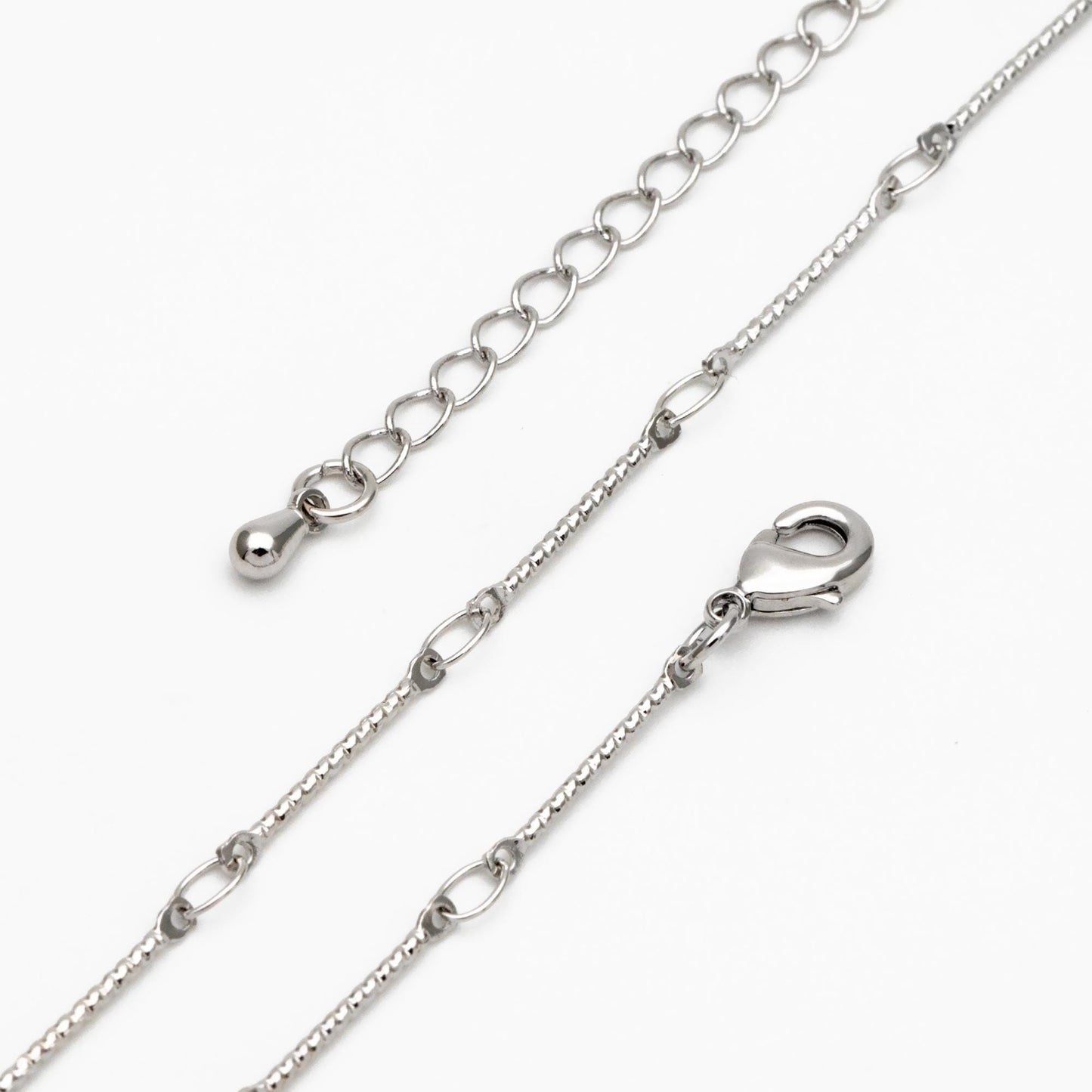 Gold/ Rhodium plated Brass Bar Link Chains, Finished Bracelet/ Necklace with Extender Chain, Ready to Wear (#LK-425)