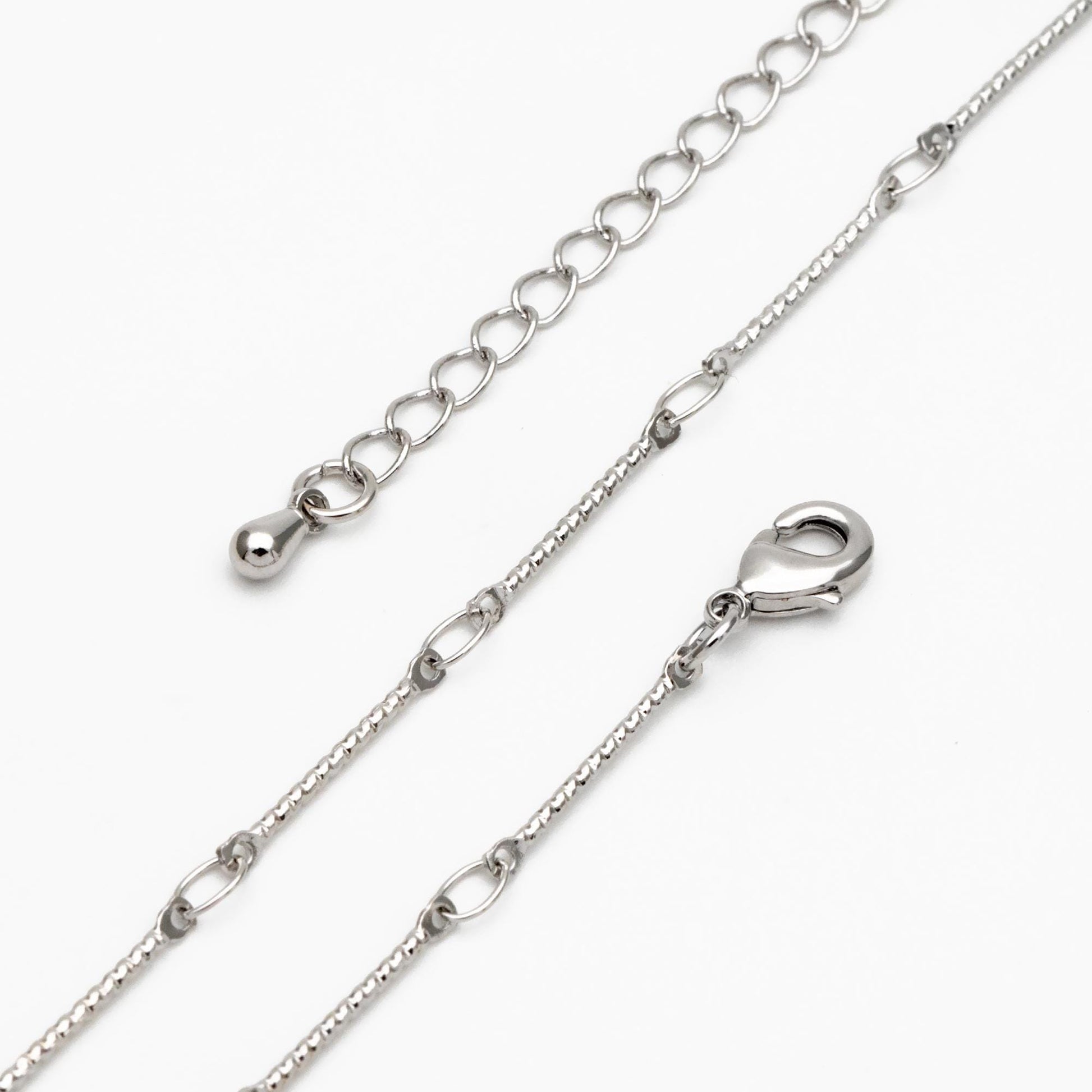 Gold/ Rhodium plated Brass Bar Link Chains, Finished Bracelet/ Necklace with Extender Chain, Ready to Wear (#LK-425)