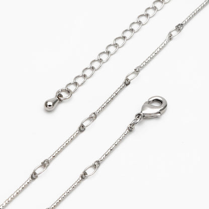 Gold/ Rhodium plated Brass Bar Link Chains, Finished Bracelet/ Necklace with Extender Chain, Ready to Wear (#LK-425)