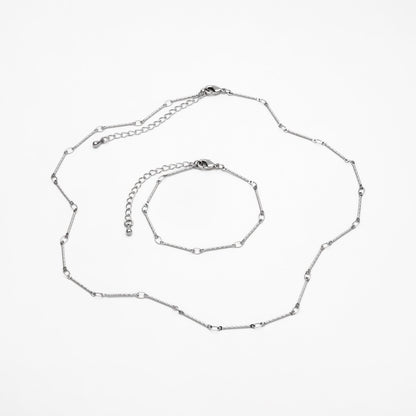 Gold/ Rhodium plated Brass Bar Link Chains, Finished Bracelet/ Necklace with Extender Chain, Ready to Wear (#LK-425)