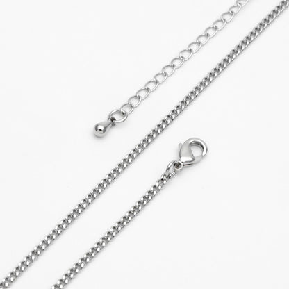 Gold/ Silver Tone Curb Chain 2mm, Finished Bracelet/ Anklet/ Necklace with Extender Chain, Ready to Wear (#LK-447)