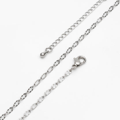 Gold/ Silver Oval Chains 2.5mm, Finished Bracelet/ Anklet/ Necklace with Extender Chain, Ready to Wear (#LK-150-2.5)