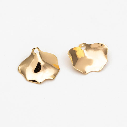 10pcs Gold/ Silver Ginkgo Leaf Charms, 18K Gold/ Rhodium plated Leaf Charm (GB-4558)