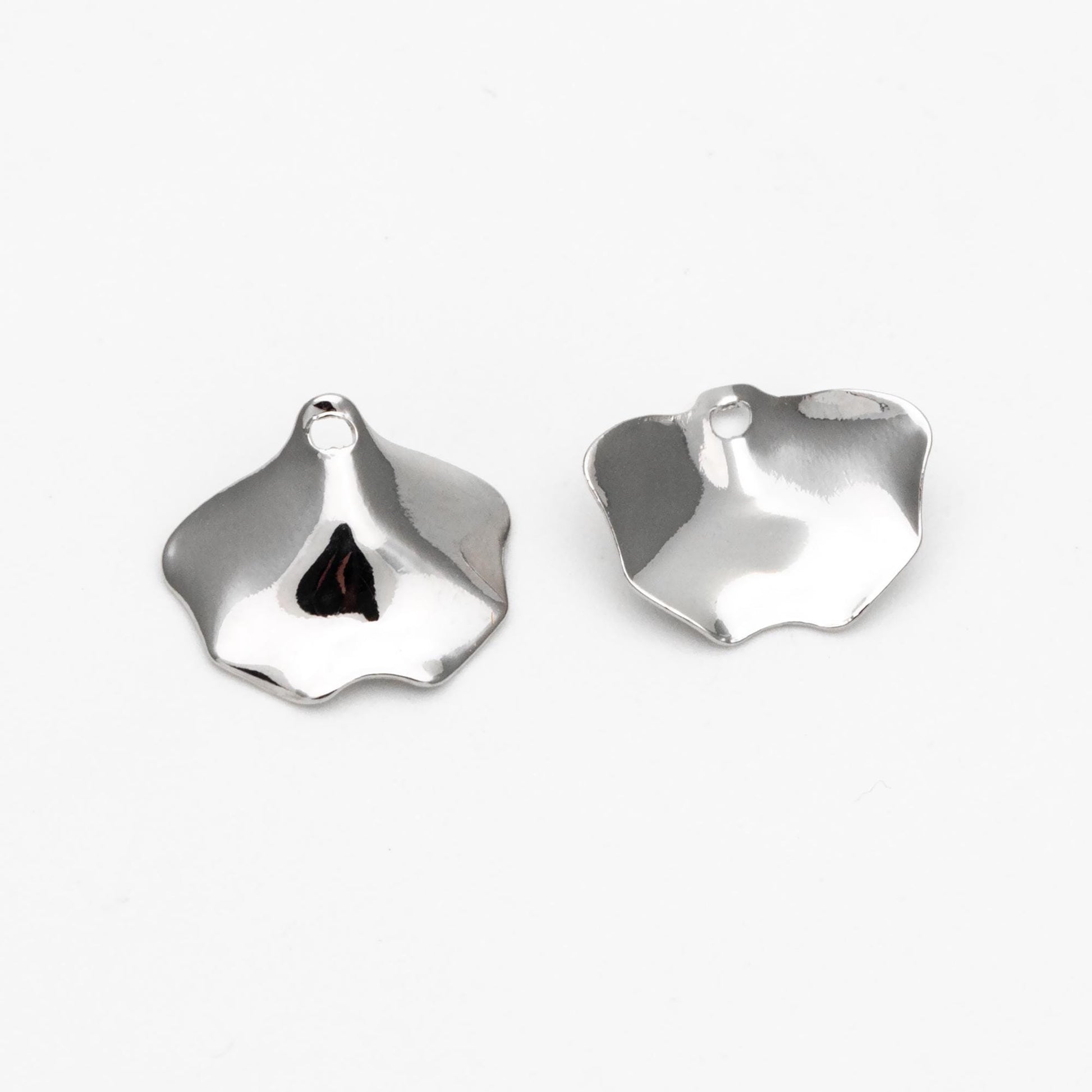 10pcs Gold/ Silver Ginkgo Leaf Charms, 18K Gold/ Rhodium plated Leaf Charm (GB-4558)