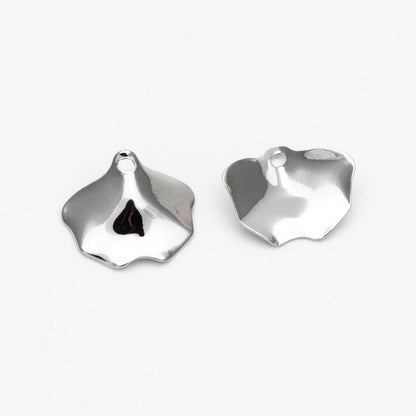 10pcs Gold/ Silver Ginkgo Leaf Charms, 18K Gold/ Rhodium plated Leaf Charm (GB-4558)