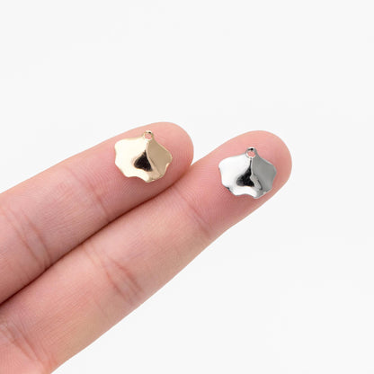 10pcs Gold/ Silver Ginkgo Leaf Charms, 18K Gold/ Rhodium plated Leaf Charm (GB-4558)