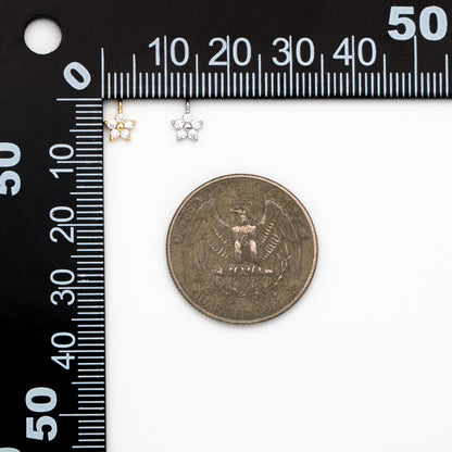 10pcs CZ Pave Gold Tiny Flower Charms, Flower Pendant, Jewelry Making, DIY Material, Crafts Supplies (GB-1762-A)